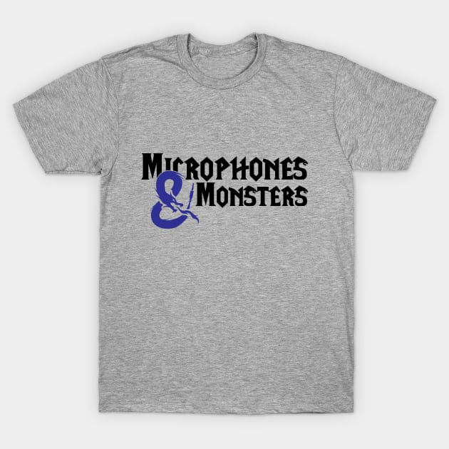 Black Blue Full Logo T-Shirt by Microphones and Monsters